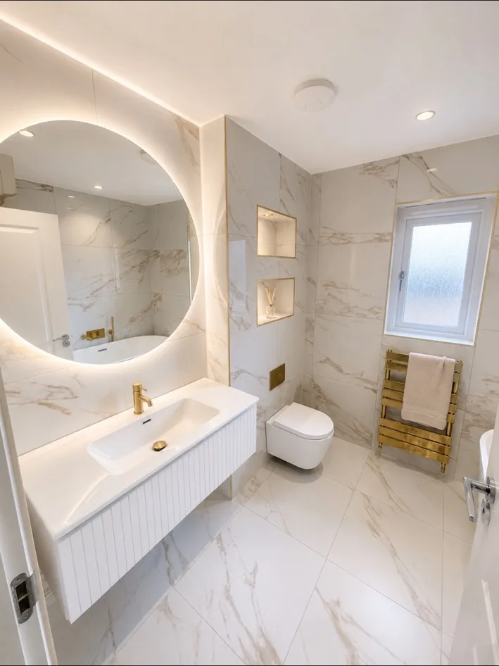 Luxury bathroom renovation completed by Oakside Joinery